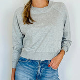 Heather Grey Raglan Crewneck Sweatshirt