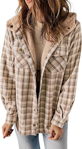 Womens Plaid Shacket Jacket